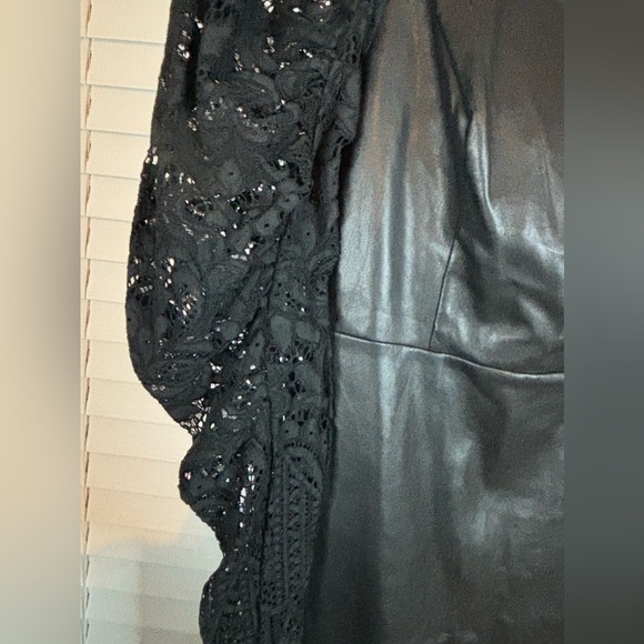 Express Extra Small Faux Leather & Lace Dress - Picture 8 of 11
